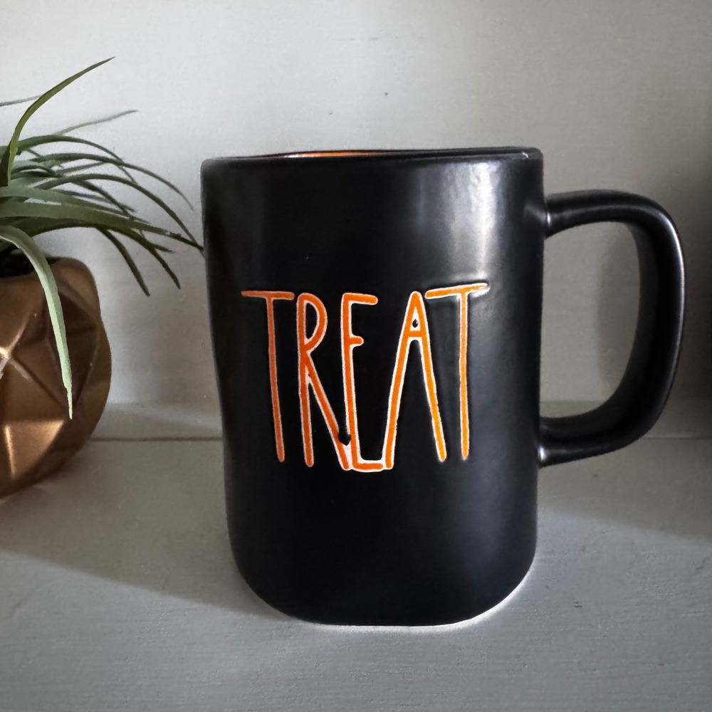 Magenta‎ Rae Dunn Trick or Treat Halloween Coffee Mug Black Orange Holiday Decor